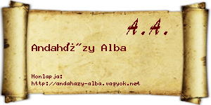Andaházy Alba névjegykártya